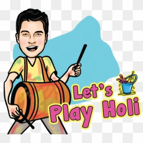 Cartoon Holi Sticker Png, Transparent Png - lets play png