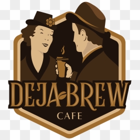Deja Brew Cafe Logo Design - Graphic Design, HD Png Download - cafe logo png