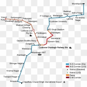 Lucknow Metro Route Map, HD Png Download - badshah png