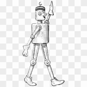 Mechanical Man Side View Clip Arts - Robot Side View Drawing, HD Png Download - mechanical icon png