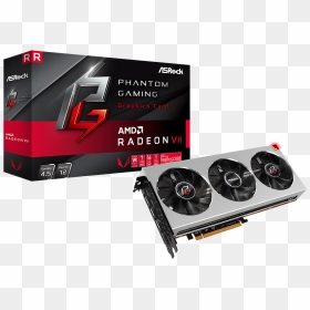Pg X R Vii 16g Graphics Card Next To Its Product Box - Radeon Rx 570 4gb, HD Png Download - newegg png
