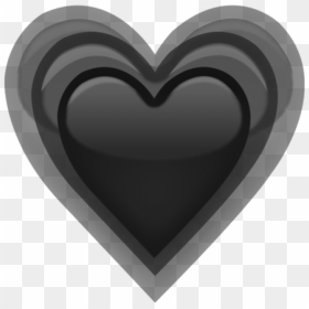Emoji Heart Black Grey Freetouse Ftestickers Remixit - Grey Heart Emojis Png, Transparent Png - heart smiley png