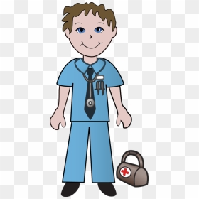 Doctor Clipart Transparent - Clip Art Male Nurse, HD Png Download - doctor tools clipart png
