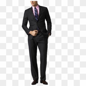 Men Single Breasted 2 Button Black Striped Suit - Polo Ralph Lauren Suit, HD Png Download - suiting shirting png