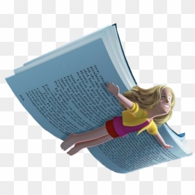 #book #fly #flying #child #wings - Girl Flying On A Book, HD Png Download - flying ribbon png