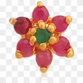 Six Petal Pink Stones Nose Pin - New Flag Of Queensland, HD Png Download - nose pin png