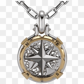 Compass Pendant Platinum, HD Png Download - neckless png