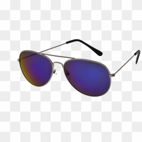 Aviator Silver Blue Mirror Lens, HD Png Download - aviator sunglasses png blue
