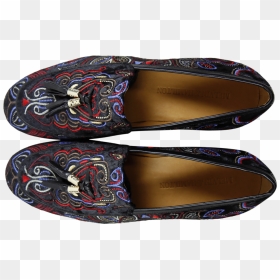 Loafers Clive 3 Velvet Black Tassel Black Gold Metal - Slip-on Shoe, HD Png Download - slipper png