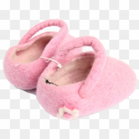 Wool Felt Pink Baby Shoes - Zapatitos De Bebe Png, Transparent Png - slipper png