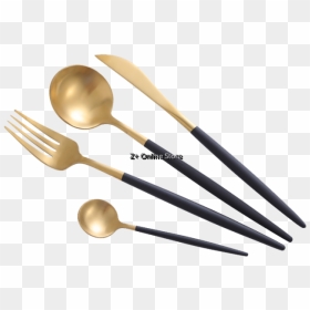 Chopstick Gold And Black, HD Png Download - steel spoon png