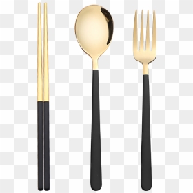 304 Stainless Steel Chopsticks Spoon Set Creative Student - Fork, HD Png Download - steel spoon png