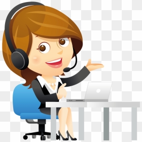 Graphic Stock Partners Hosted Telephony Introducer - Call Center Agent Cartoon, HD Png Download - calling girl png