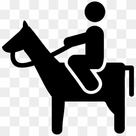 Man Riding A Horse - Stick Figure Ride Horse, HD Png Download - horse riding png