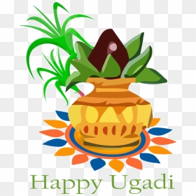 Transparent Ugadi Ananas Plant Pineapple For Happy - Transparent Ugadi Png, Png Download - pineapple fruit png