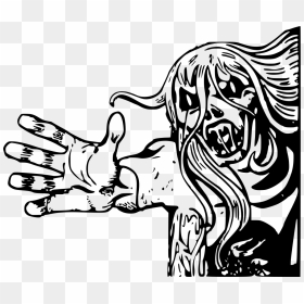 Horror Monster Clipart Black And White, HD Png Download - horror hand png
