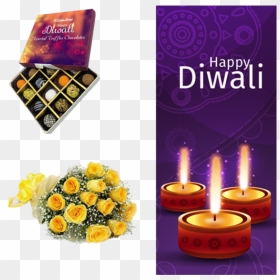 Vivid Yellow Diwali Truffles Combo With Roses - Austrian Briar, HD Png Download - diwali gift png