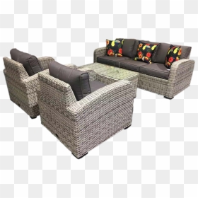 Miami 4pce Wicker Sofa Setting - Outdoor Sofa, HD Png Download - steel sofa set png
