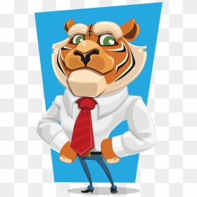 Transparent Tiger Cartoon Png - Tiger In A Suit Cartoon, Png Download - corporate lady png
