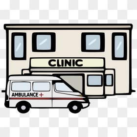 Compact Car,area,car - Clip Art Black And White Of A Clinic, HD Png Download - ambulance clipart png