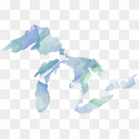 Great Lakes Watercolor Sticker - Michigan Great Lakes Decal, HD Png Download - great lakes png