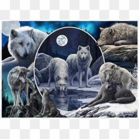 Schmidt Lisa Parker Magnificent Wolves Jigsaw Puzzle - Wolf Fantasy Art, HD Png Download - blue wolf png