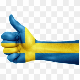 Swedish Flag Thumbs Up, HD Png Download - sweden png