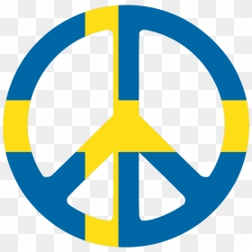 Sweden Peace Symbol Flag 3 Cnd Logo Peacesymbol Scalable - Peace Symbol Clear Background, HD Png Download - sweden png