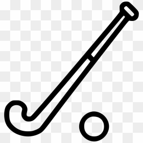 Hockey Stick Ball Equipment - Outline Of Hockey Stick, HD Png Download - hockey ball png