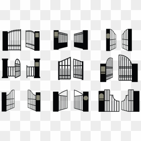 Open Gate Icons Vector - Gate Icon Png, Transparent Png - building vectors png