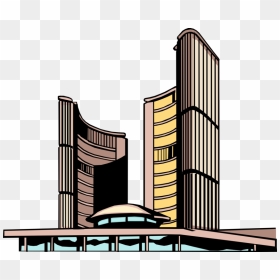 Vector Illustration Of Urban Metropolitan City Hall, - Toronto City Hall, HD Png Download - building vectors png