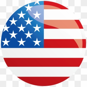 Flag Of The United States Of America - Usa Flag Icon Circle, HD Png Download - social buttons png