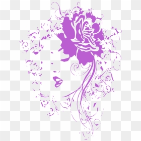 Art,lilac,text - Rose And Woman Drawing, HD Png Download - girl text png