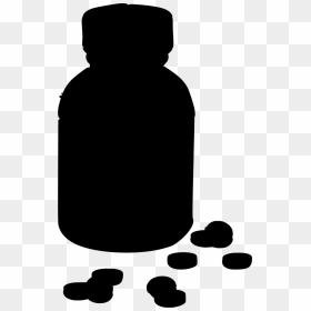 Silhouette Drugs Clipart Png, Transparent Png - medicine bottle pills png