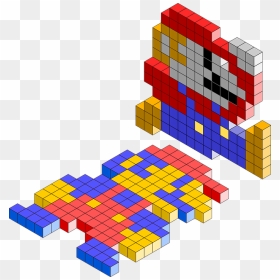 Mario Bros Pixel 3d, HD Png Download - mario question block png