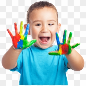 Niño Con Manos Pintura, HD Png Download - genius png