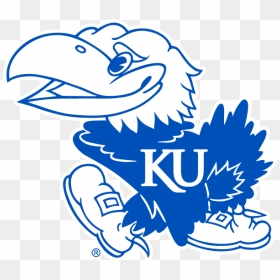 This Is A Blue And White Image Of A Jayhawk, The Mascot - Kansas ...