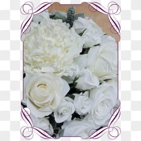 White Ivory Flower Dome Table Centerpiece For Hire - Garden Roses, HD Png Download - centerpiece png
