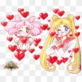 Chibi-usa Y Usagi - Sailor Moon Valentines Day, HD Png Download - usagi tsukino png