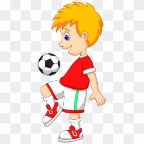 Transparent Soccer Player Clipart - Kid Playing Football Clipart, HD Png Download - soccer players png
