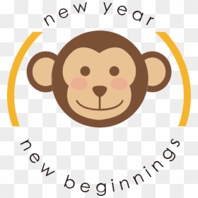 Free Online Monkey Animal Head New Vector For Design - Happy New Year 2019 Monkey, HD Png Download - monkey head png