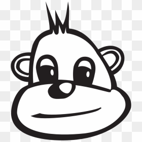 Monkey Head Black White Clipartist - Clip Art, HD Png Download - monkey head png