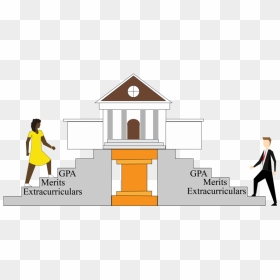 The Graphic Depicts Two People%2c One Black And One - Race Illustration Affirmative Action, HD Png Download - african american walking png