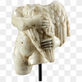 Roman Marble Cupid Holding Bird, Art Loss Certificate - Stone Carving, HD Png Download - marble statue png