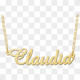 Collar Con Nombre En Oro Modelo Claudia - Necklace With Name Claudia, HD Png Download - cadena de oro png