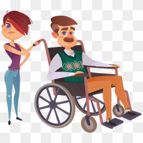 Physical Disability Illustration Walk In A Human - Dibujo De Una Persona Con Discapacidad, HD Png Download - linea negra png