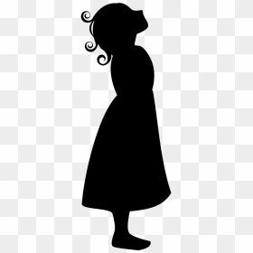 Girl Silhouette Remake - Little Girl Looking Up Cartoon, HD Png Download - looking up png