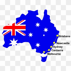 Flag Of Australia, HD Png Download - australia map png