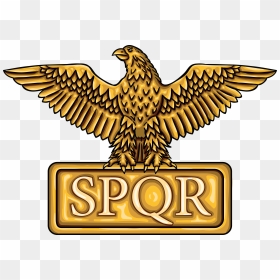Golden Emblem Of Roman Empire Spqr With Eagle , Png - Roman Empire Logo Png, Transparent Png - roman eagle png