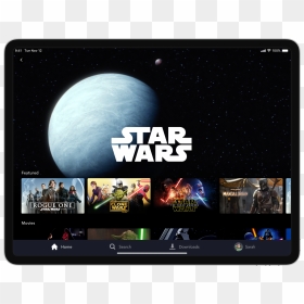 Disney Star Wars Page On Tablet - Disney Plus Star Wars, HD Png Download - star wars title png